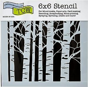 TCW 6x6 Aspen Trees Stencil