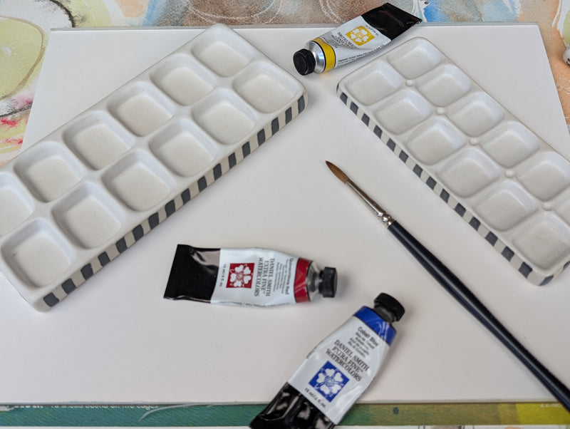 March Moon-12 welled Ceramic Watercolor Palette