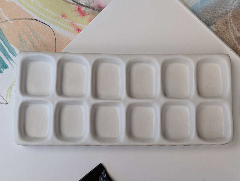 March Moon-12 welled Ceramic Watercolor Palette