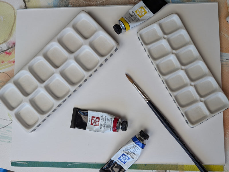 March Moon-12 welled Ceramic Watercolor Palette
