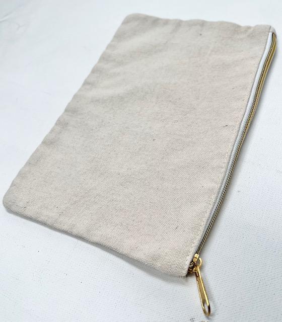 Canvas Zipper Pouch 6x9 - Gold Zipper