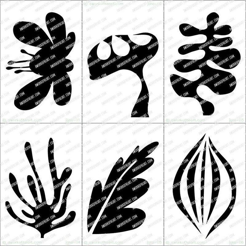 Custom Stencil Botanical 6 Set: Jana Clinard Harris