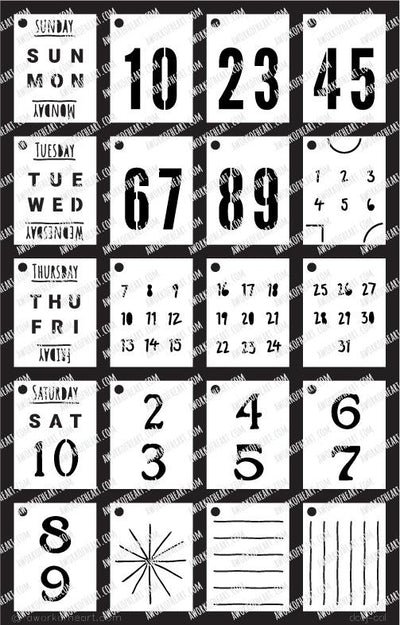 Daily Creative Everything Grid-Calendar Custom Stencil