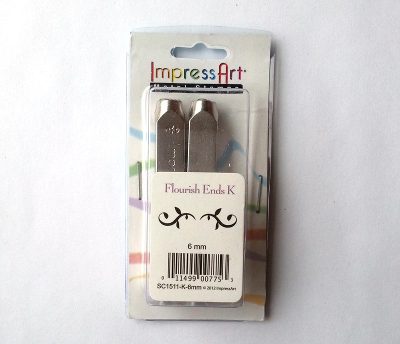 ImpressArt Flourish Ends K  6mm Metal Stamps (2pk)