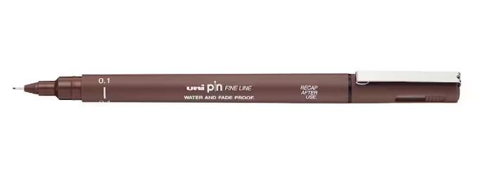 Mitsubishi Uni Pin 0.1mm Fine Line Sepia