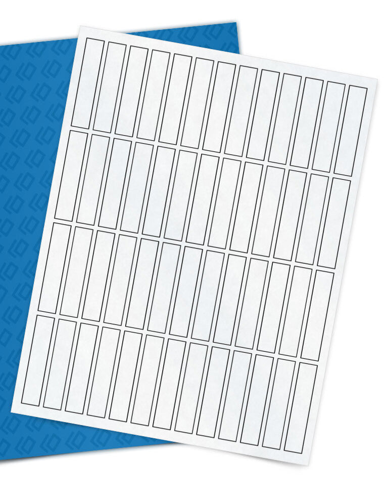 (5) Transparent 8.5x11 Labels with (52) .5" x 2.5" Labels per Sheet