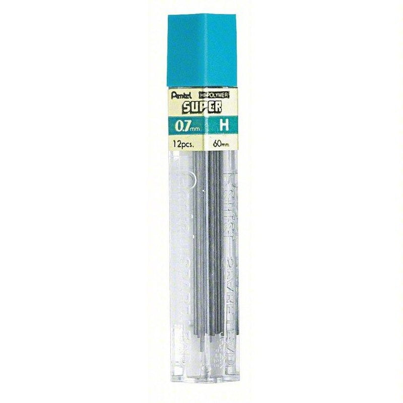 Pentel 0.7mm H Pencil Lead Super Hi-Polymer 12pc tube