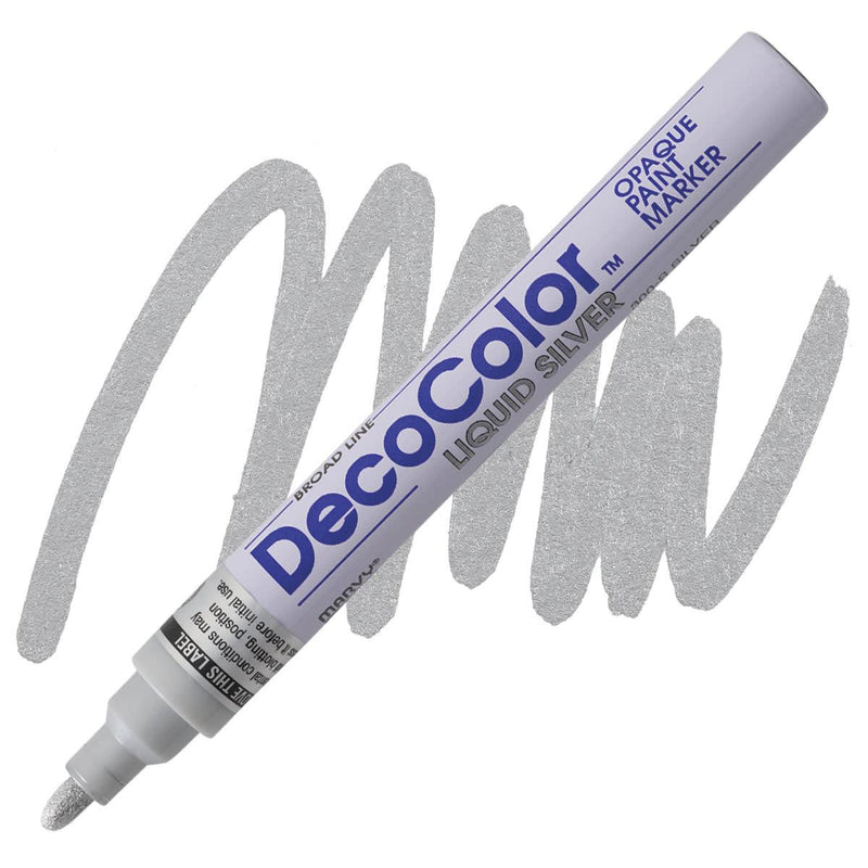 Uchida DecoColor Broad Line Liquid Silver Paint Marker
