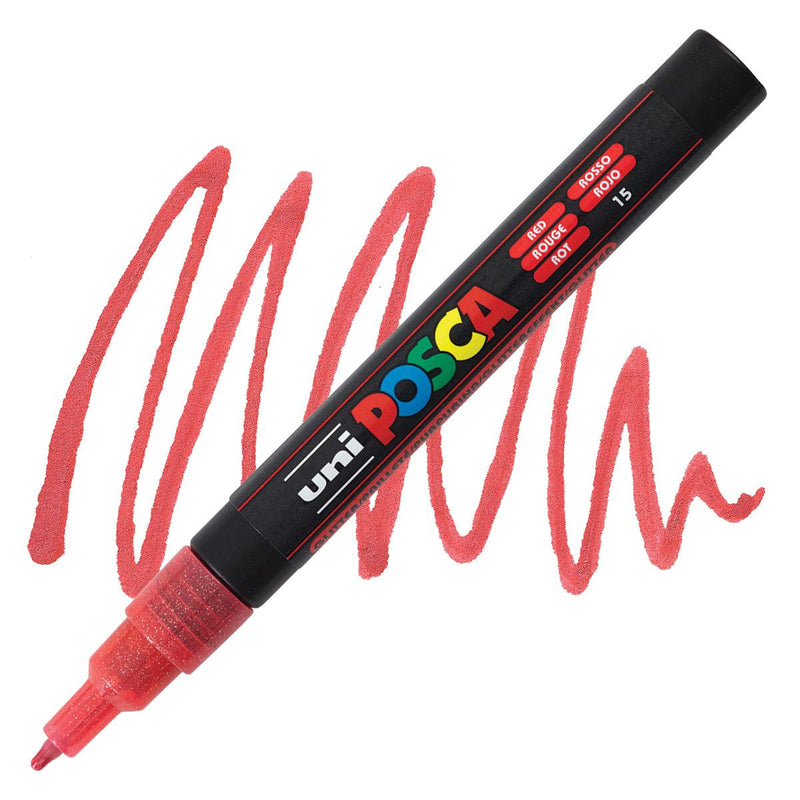 Uni-Posca PC-3ML Glitter Red
