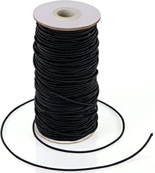 2mm Black Elastic Cord-per yard