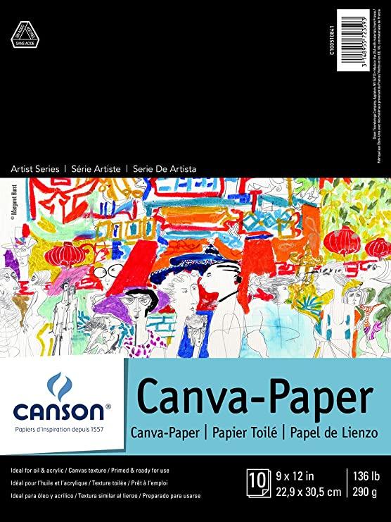 Canson Canva-Paper Pad For Oil or Acrylic 136lb 9x12 10 sheets