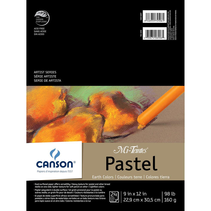Canson Mi-Teintes 9x12 Pastel Pad 24pg Earth Tones
