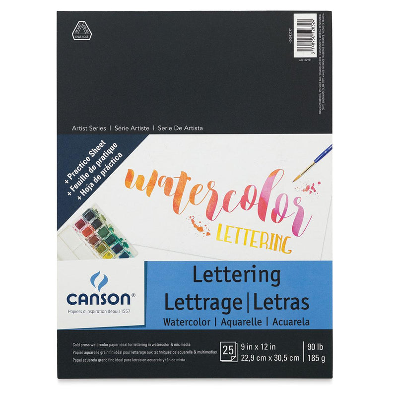 Canson Watercolor Lettering Pad 9x12 20 Sheets