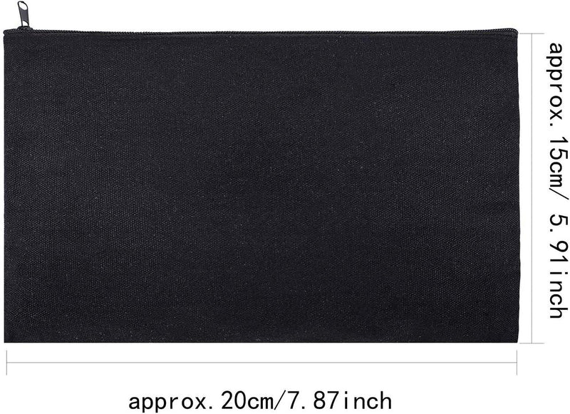 Canvas Zipper Pouch 6x8 Black
