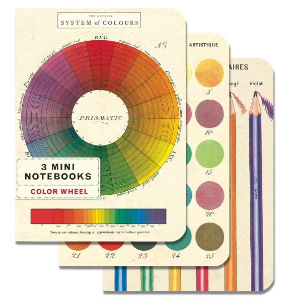Cavallini Color Wheel Mini Notebooks set of 3