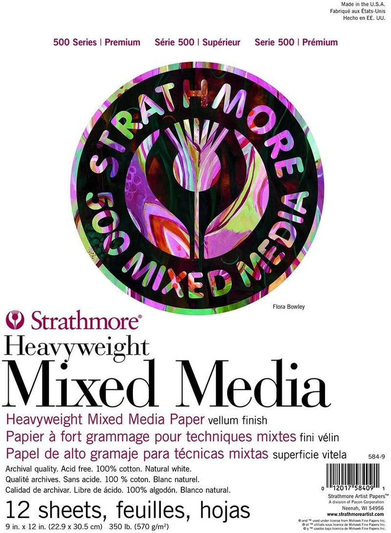 Strathmore 500 Series Heavyweight Mixed Media 9"x12" 12 Sheets