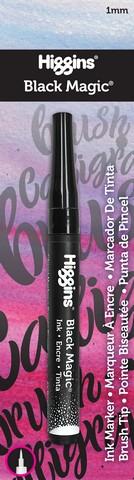 Higgins Black Magic Ink Marker 1mm Brush Tip