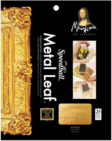Speedball Mona Lisa Composition Metal Leaf, Gold, 25 Sheets