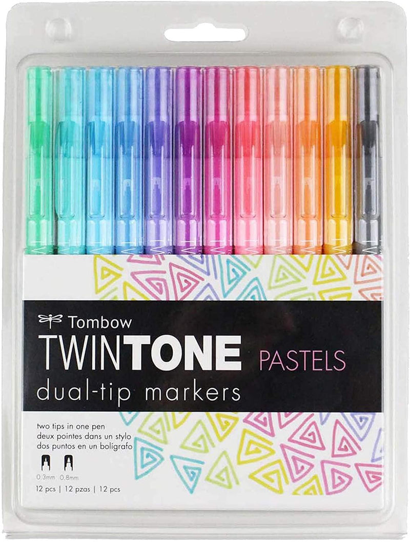Tombow Twintone 12pk Dual-tip Markers Pastels