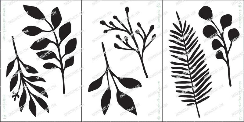 Custom Stencil Botanical 3 Set