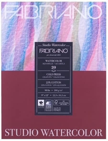 Fabriano Watercolor Pad 9x12 90lb CP 20 sheets