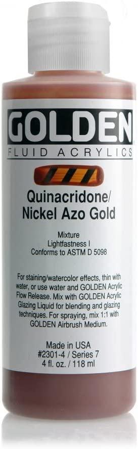 Golden Fluid Acrylics 4oz Quin Nickel Azo Gold