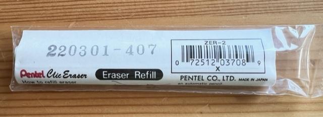 Pentel Clic Grip Eraser ZE22 Refill 2pk