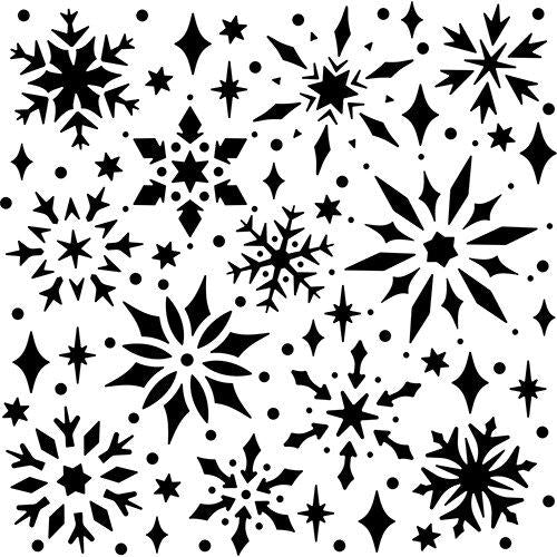 TCW 6x6 Snowflake Sparkles Stencil
