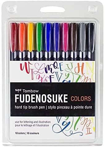 Tombow Fudenosuke Brush Pen Set 10 colors